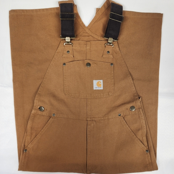 Carhartt Double Knee Overalls Youth Size 8 Brown Duck Canvas OX8601-B - Picture 1 of 8